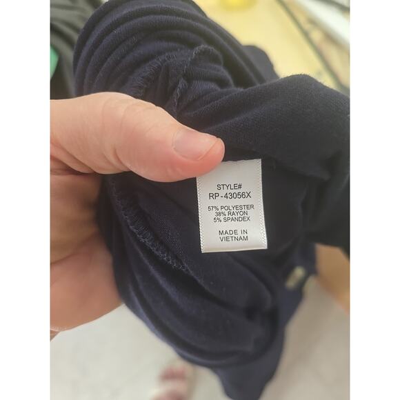 Zenana Navy Blue Henley Tie Waist One Piece Short Sleeve Jumper Womans Size 3X - Picture 6 of 6